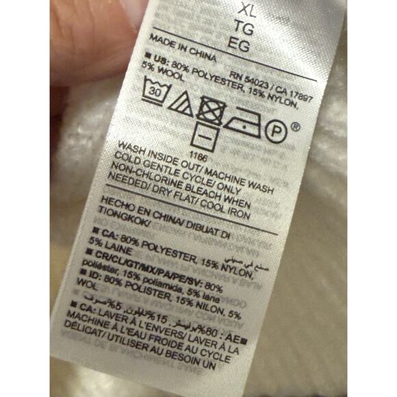 Old Navy Women’s Cable Knit Sweater Cream White XL Recycled Wool Blend Pullover - Picture 4 of 7